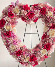 Load image into Gallery viewer, Pretty in Pink Heart Wreath Sympathy
