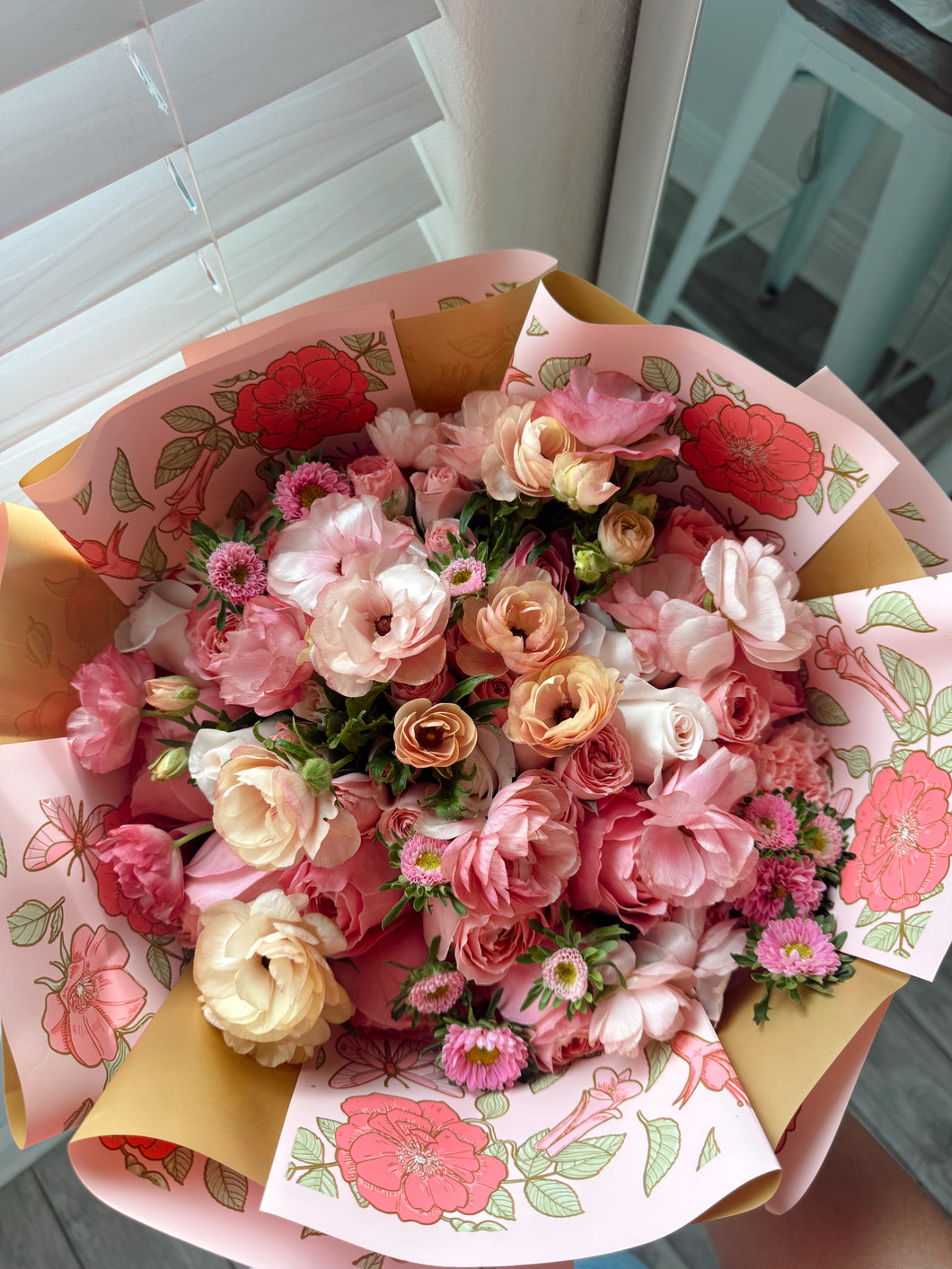 Pink Ranunculus Garden Bouquet